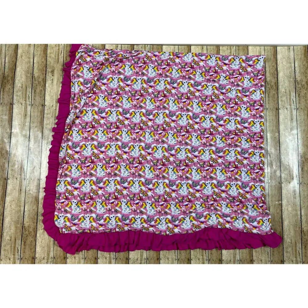 Posh Peanut Lisa Frank Angel Kitty Luxe Patoo Bamboo Blanket 60x60